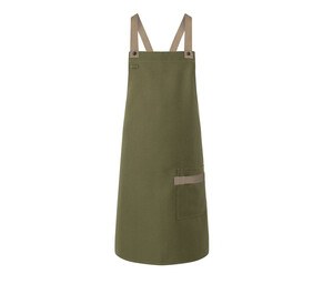 Karlowsky KYLS38 - Urban-Look bib apron with crossed straps and pocket Moss Green