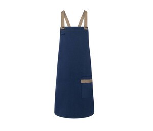 Karlowsky KYLS38 - Urban-Look bib apron with crossed straps and pocket Steel Blue