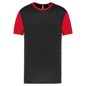 Proact PA4023 - Aikuisten Bicolour lyhythihainen t-paita Black / Sporty Red