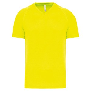 Proact PA476 - Miesten lyhythihainen V-aukkoinen urheilupaita Fluorescent Yellow