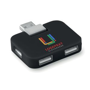 GiftRetail MO8930 - SQUARE USB keskitin Black