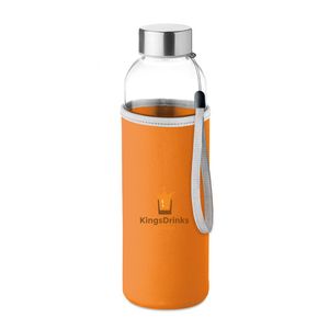 GiftRetail MO9358 - UTAH GLASS Lasinen juomapullo Orange