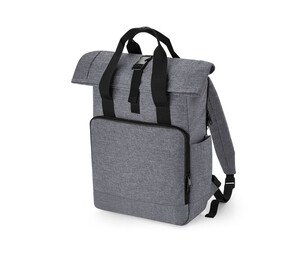 BAG BASE BG118L - RECYCLED TWIN HANDLE ROLL-TOP LAPTOP BACKPACK Grey Marl