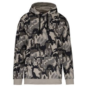 Kariban K476 - Men’s hooded sweatshirt GREY CAMOUFLAGE