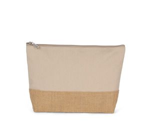 Kimood KI0276 - CANVAS & JUTE POUCH Light Sand / Natural