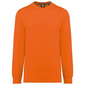 WK. Designed To Work WK303 - Unisex eco-friendly long sleeve t-shirt Fluorescent Orange