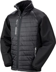 Result R237X - BLACK COMPASS PADDED SOFT SHELL JACKET Black / Grey