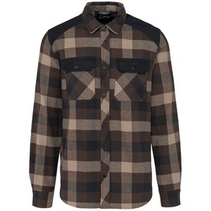 WK. Designed To Work WK520 - Men’s checked shirt with pockets Chocolate / Dark Beige Checked / Black