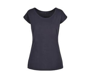 BUILD YOUR BRAND BYB013 - LADIES WIDE NECK TEE Navy