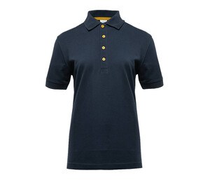 BLACK&MATCH BM101 - Ladies' contrasting button poloshirt Navy / Gold