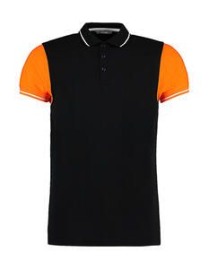 Formula Racing KK415 - Fashion Fit Contrast Tipped Polo Black/Orange/White