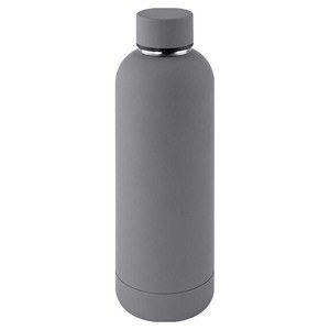 EgotierPro 50636 - Kaksoisseinäinen 500 ml pullo, kumipinta RUBBER Grey