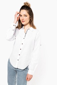 Kariban K589 - Ladies long sleeve linen and cotton shirt
