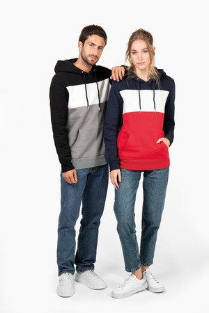 Kariban K4016 - Unisex tricolour hooded sweatshirt